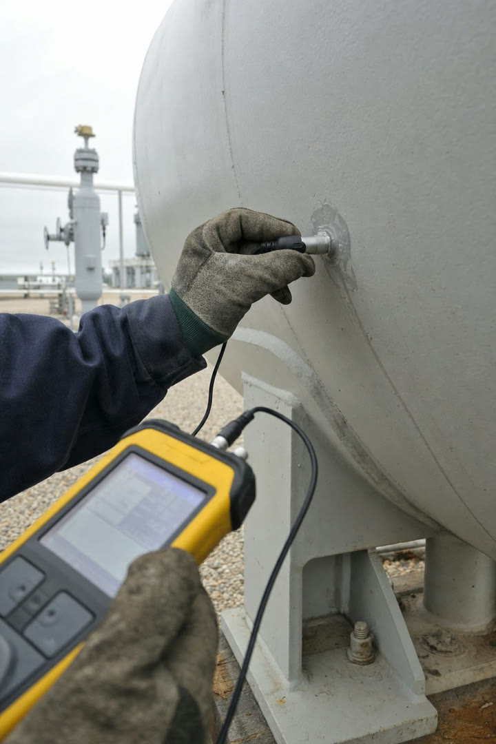 UT thickness reading on the vessel shell